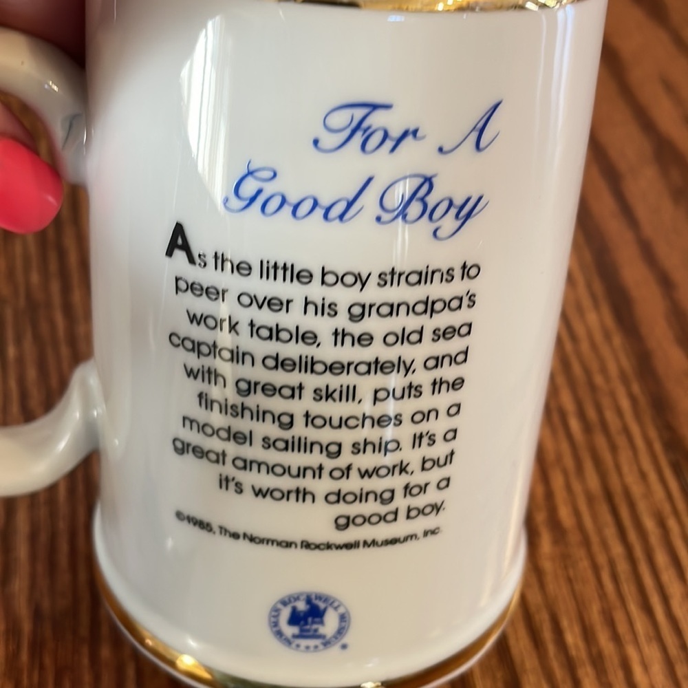 NORMAN ROCKWELL 2 (pair) Mugs. Braving the storm / For a good boy collectibles - Picture 5 of 11